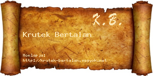 Krutek Bertalan névjegykártya